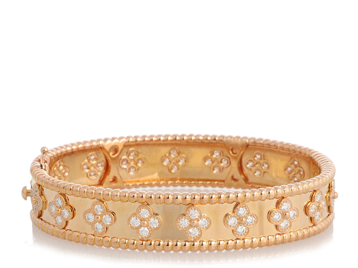 Perlée couleurs bracelet, large model 18K rose gold, Carnelian, Diamond - Van  Cleef & Arpels