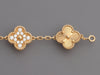 Van Cleef & Arpels 18K Yellow Gold 5-Motif Diamond Guilloché Vintage Alhambra Bracelet