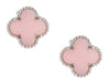 Van Cleef & Arpels Pink Opal Vintage Alhambra Pierced Earrings