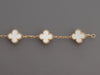 Van Cleef & Arpels 18K Yellow Gold 5-Motif MOP Vintage Alhambra Bracelet