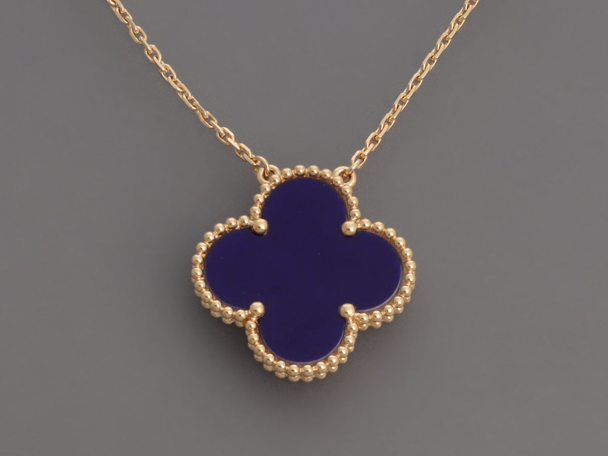 Van Cleef & Arpels Gold, Blue Agate Magic Alhambra Motif Long Necklace  Available For Immediate Sale At Sotheby's