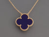 Van Cleef & Arpels 18K Yellow Gold Blue Sèvres Porcelain Le Place Vendôme Magic Alhambra Necklace