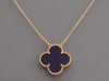 Van Cleef & Arpels 18K Yellow Gold Blue Sèvres Porcelain Vendôme Magic Alhambra Pendant Necklace