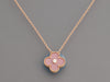 Van Cleef & Arpels 18K Rose Gold Rhodonite and Diamond Vintage Alhambra Holiday Necklace 2021