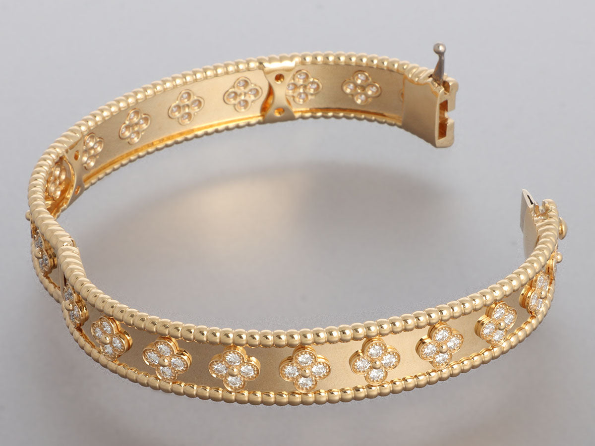 Perlée couleurs bracelet, large model 18K rose gold, Carnelian, Diamond - Van  Cleef & Arpels