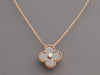 Van Cleef & Arpels 18K Rose Gold Silver Obsidian Diamond 2023 Holiday Vintage Alhambra Pendant Necklace
