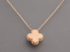 Van Cleef & Arpels 18K Rose Gold Silver Obsidian Diamond 2023 Holiday Vintage Alhambra Pendant Necklace