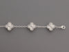 Van Cleef & Arpels 18K White Gold 5-Motif Guilloché Vintage Alhambra Bracelet