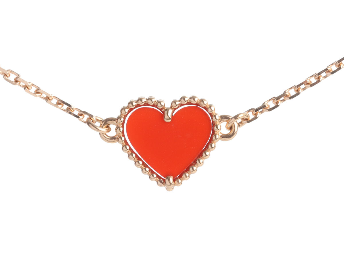 Designer Cleef Clover Hearts Necklace For Women 18k Rose Gold