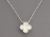 Van Cleef & Arpels 18K White Gold Mother of Pearl Vintage Alhambra Pendant Necklace