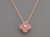 Van Cleef & Arpels 18K Rose Gold Rhodonite Diamond 2021 Holiday Pendant Necklace