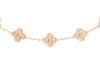 Van Cleef & Arpels 18K Rose Gold Hammered 5-Motif Vintage Alhambra Bracelet