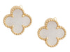 Van Cleef & Arpels 18K Yellow Gold MOP Vintage Alhambra Pierced Earrings