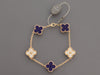 VCA 18K Yellow Gold Diamond and Blue Sèvres Porcelain Vendôme Vintage Alhambra 50th Anniversary Bracelet