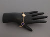 VCA 18K Yellow Gold Diamond and Blue Sèvres Porcelain Vendôme Vintage Alhambra 50th Anniversary Bracelet