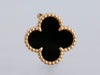 Van Cleef & Arpels 18K Yellow Gold Onyx Vintage Alhambra Pierced Earrings