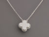 Van Cleef & Arpels 18K White Gold Green Celadon and Diamond 2022 Holiday Vintage Alhambra Necklace