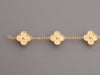 Van Cleef & Arpels 18K Yellow Gold Hammered 5-Motif Vintage Alhambra Bracelet
