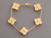 Van Cleef & Arpels 18K Yellow Gold Hammered 5-Motif Vintage Alhambra Bracelet