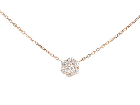Van Cleef & Arpels 18K Rose Gold Diamond Fleurette Necklace