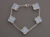Van Cleef & Arpels 18K White Gold Chalcedony 5-Motif Vintage Alhambra Bracelet