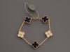 Van Cleef & Arpels 18K Yellow Gold Diamond and Blue Sèvres Porcelain Vendôme Vintage Alhambra Bracelet