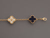 Van Cleef & Arpels 18K Yellow Gold Diamond and Blue Sèvres Porcelain Vendôme Vintage Alhambra Bracelet