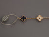 Van Cleef & Arpels 18K Yellow Gold Diamond and Blue Sèvres Porcelain Vendôme Vintage Alhambra Bracelet