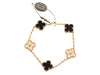 Van Cleef & Arpels 18K Yellow Gold Diamond and Blue Sèvres Porcelain Vendôme Vintage Alhambra Bracelet