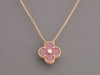 Van Cleef & Arpels 18K Rose Gold Rhodonite and Diamond 2021 Holiday Pendant Necklace