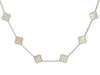 Van Cleef & Arpels 18K White Gold MOP 10-Motif Vintage Alhambra Necklace