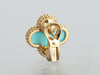 Van Cleef & Arpels 18K Yellow Gold Turquoise Vintage Alhambra Earrings
