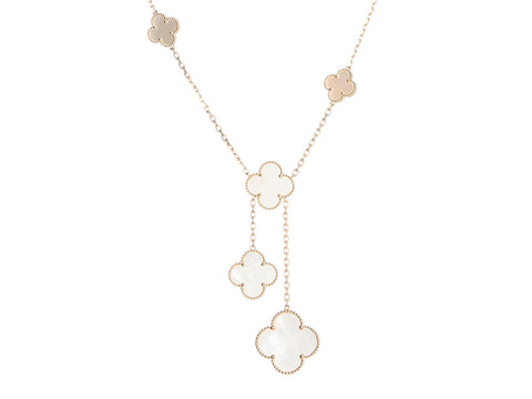 Van Cleef & Arpels 18K Yellow Gold MOP 6-Motif Magic Alhambra Necklace
