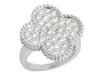 Van Cleef & Arpels 18K White Gold Pavé Diamond Magic Alhambra Ring