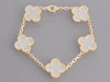 Van Cleef & Arpels 18K Yellow Gold Rock Crystal Vintage Alhambra Bracelet