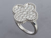 Van Cleef & Arpels 18K White Gold Pavé Diamond Magic Alhambra Ring