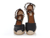 Valentino Black Rockstud Espadrille Wedges