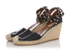 Valentino Black Rockstud Espadrille Wedges