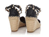 Valentino Black Rockstud Espadrille Wedges