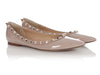 Valentino Beige Patent Rockstud Ballerinas
