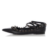 Valentino Black Rockstud Ankle Strap Flats