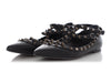 Valentino Black Rockstud Ankle Strap Flats