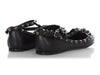 Valentino Black Rockstud Ankle Strap Flats