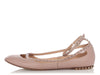 Valentino Pink Studded Ankle Strap Flats