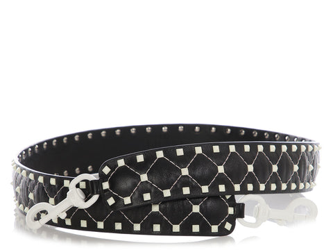 Valentino Black and White Rockstud Strap