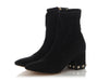 Valentino Black Suede Rockstud Ankle Boots