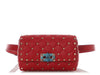 Valentino Red Quilted Rockstud Belt Bag