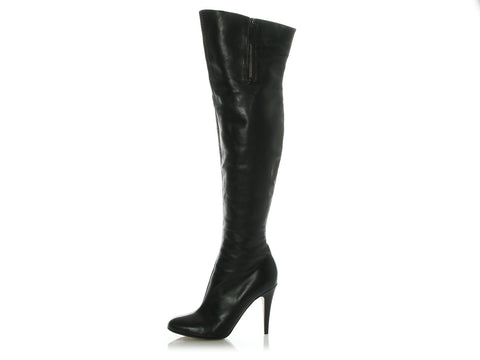 Valentino Black Leather Knee-High Boots