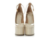 Valentino Cream Patent Tan-Go Platform Pumps
