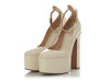 Valentino Cream Patent Tan-Go Platform Pumps